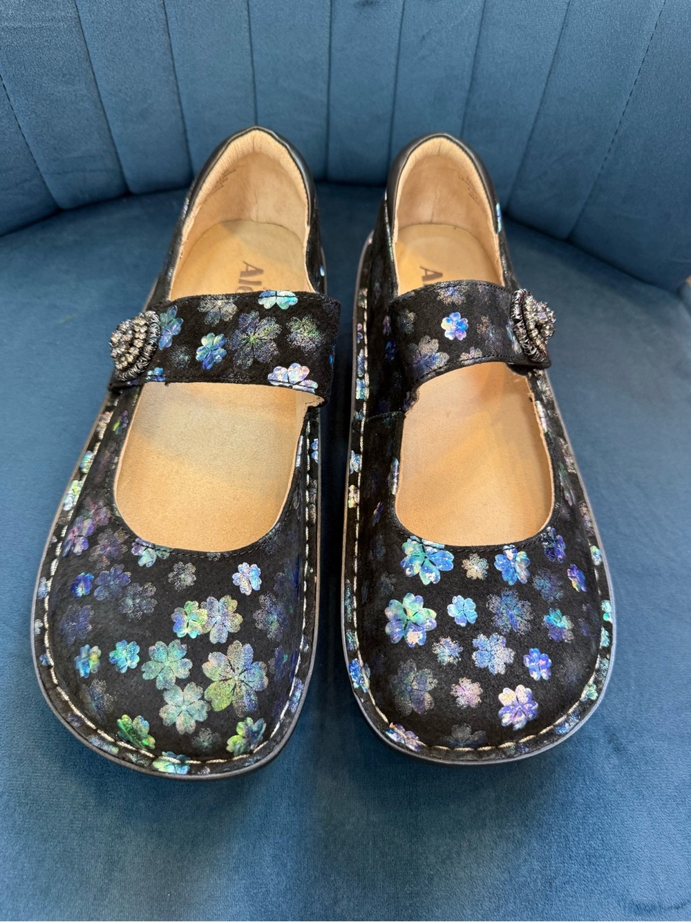 Alegria Paloma Hibiscus Floral Mary Jane Comfort Shoes EU 39 NWOT